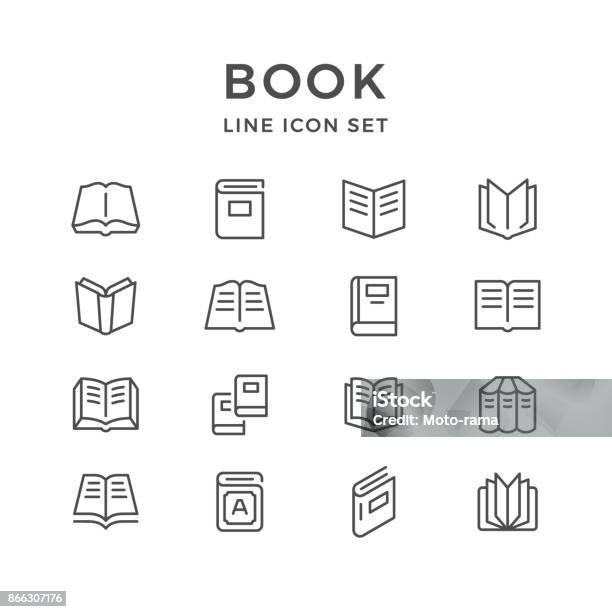 Set Line Icons Of Book Stock Illustration - Download Image Now - Icon Symbol, Book, Magazine - Publication