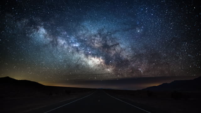 Milky Way over Country Road - Death Valley, USA - 4K Nature/Wildlife/Weather