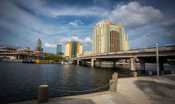 Landscape of Tampa bridge in downtown