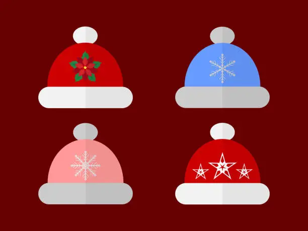 Vector illustration of Winter hats