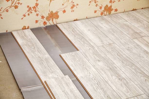 istock laminate boards prepared for laying on the floor 866318434