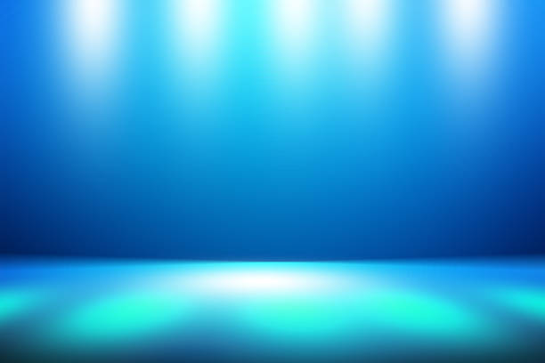 istock Blue empty room studio gradient used for background and display your product 866321250