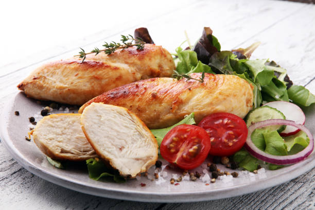 istock Grilled Chicken Breast with Salad and cherry tomatoes 866321516