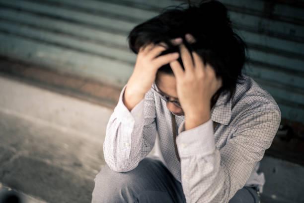istock business man is stressed from his work. depression and anxiety concept. 866321820