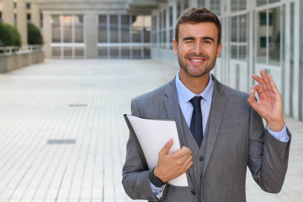 istock Friendly entrepreneur giving a positive sign 866325218