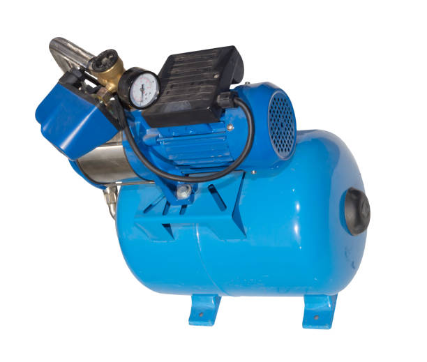istock Electric high pressure pump isolated on white 866332192