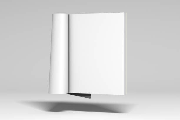 Blank magazine pages with glossy paper isolated
