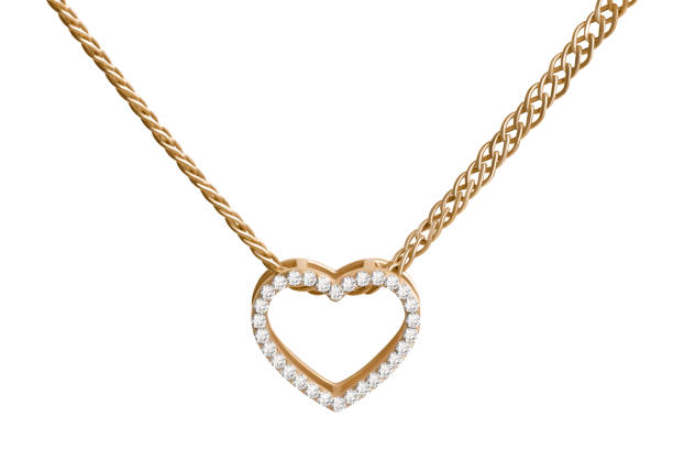 istock Golden heart on chain 866340504