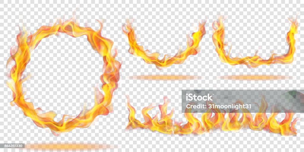 Flammes de feu pour fond clair - clipart vectoriel de Feu libre de droits