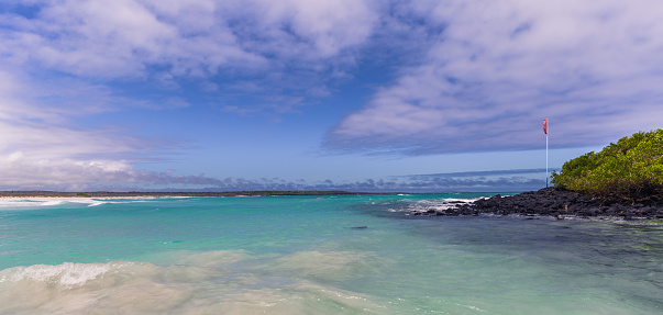 サンタ クルス島ガラパゴス諸島エクアドルのガラパゴス諸島 2017 年 8 月 23 日 海岸のトルトゥーガ ベイ エクアドルのストック