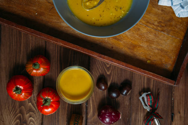 istock Chestnut and pumpkin soup 866364822
