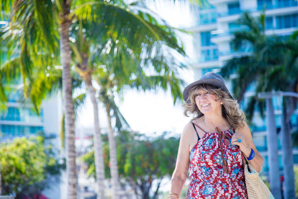 istock Senior woman walking in Miami 866370692