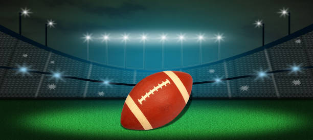 istock American Football Isolated in ground 866371182