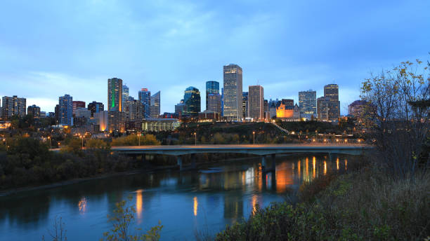 istock Edmonton, Canada cityscape at night 866375950