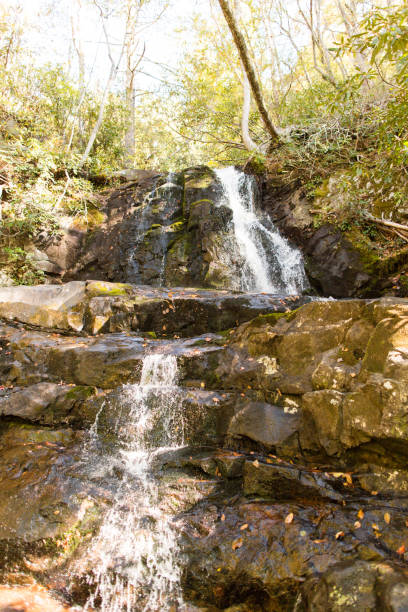 laurel cae en gatlinburg, tennessee - gatlinburg waterfall appalachian mountains laurel falls fotografías e imágenes de stock