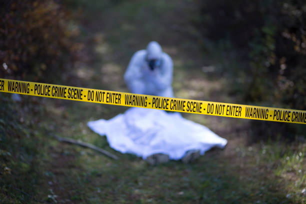 istock Crime scene investigation site in the forest 866388762