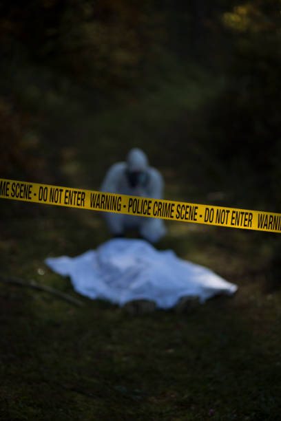 istock Blur view of a crime scene in the forest 866388884