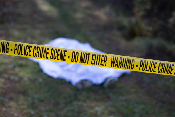 istock Crime scene in the woods 866389426