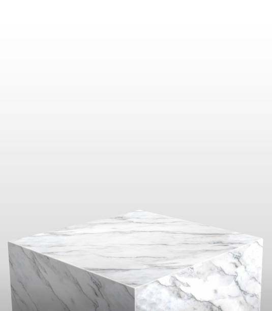 istock Product display stand made from white glossy marble with white copy space on top for adding content or design or replace your background,3d rendering 866389764