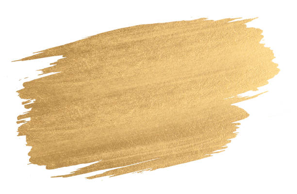 Gold watercolor texture paint stain shining brush stroke