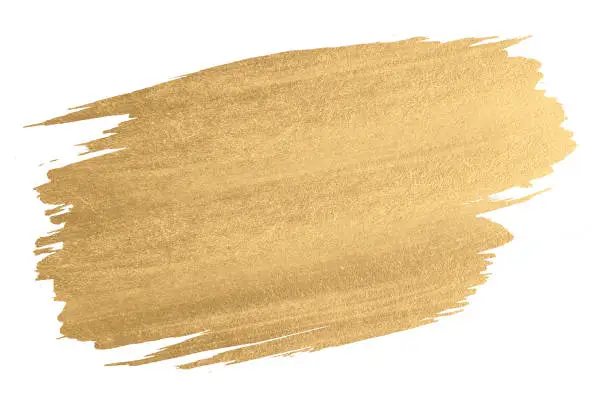 Gold watercolor texture paint stain shining brush stroke