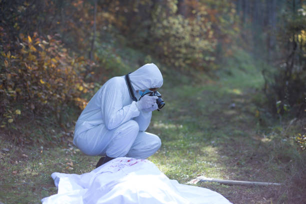 istock Close view to a crime scene investigation place 866392256