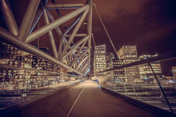 istock Akrobaten Pedestrian Bridge in Oslo at Night, Norway 866393244