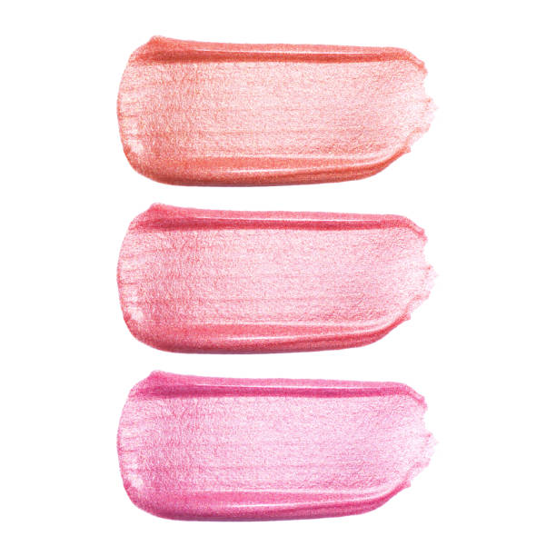 istock Set of different lip glosses smear samples isolated on white. 866393746