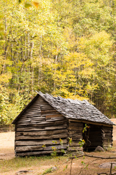 istock Log Cabin at Ely's Mill in Gatlinburg, Tennessee 866397028