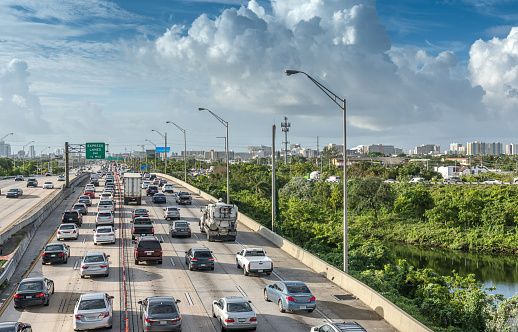 Rush hour at Miami highway.