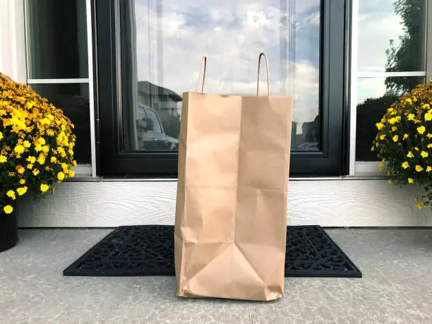Photo of Food Delivery Bag at Front Door