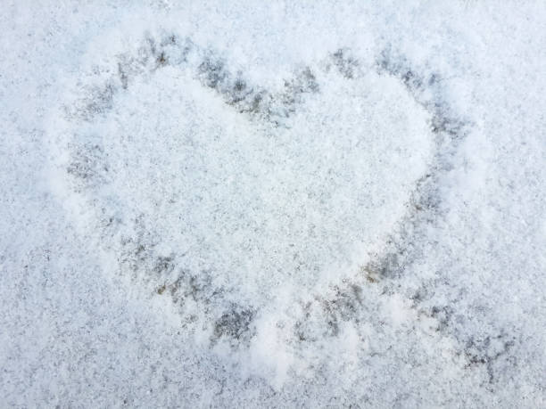 istock Drawing heart shape on the snow 866425058