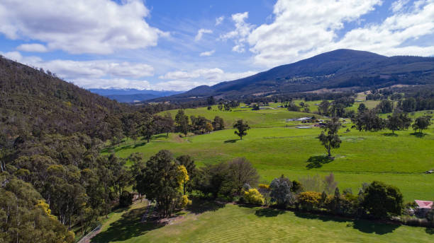 istock Snow capped mountains, green hills and a beautiful river 866437274