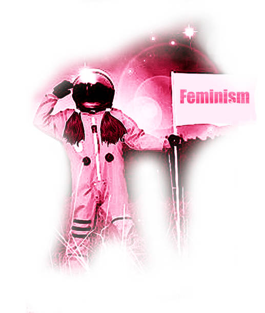 istock Woman astronaut showing Womans Power 866440166