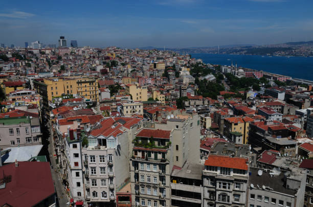 Panoramic view of cental Istanbul A panoramic view of Istanbul, Turkey, as seen from Galata Tower sultanahmet district photos stock pictures, royalty-free photos & images