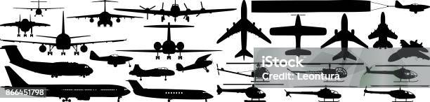 Aircraft Stock Illustration - Download Image Now - Airplane, In Silhouette, Icon Symbol