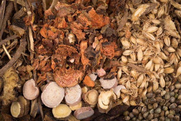 istock Group of the chinese herb medicine 866451922