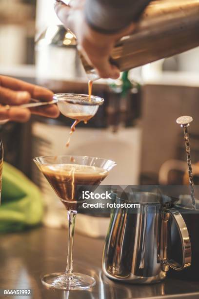 Trendy Coctail Stock Photo - Download Image Now - Espresso, Martini, Making