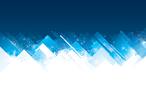 Blue abstract winter themed christmas background with snowflakes