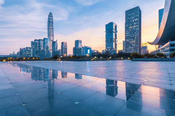 istock The twilight skyline of Shenzhen 866456084