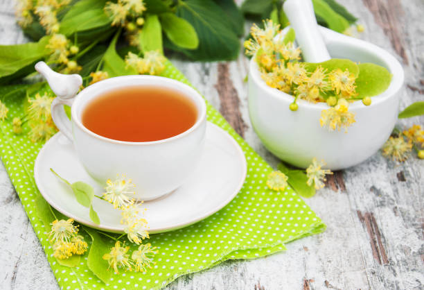 istock cup of herbal tea with linden flowers 866459854