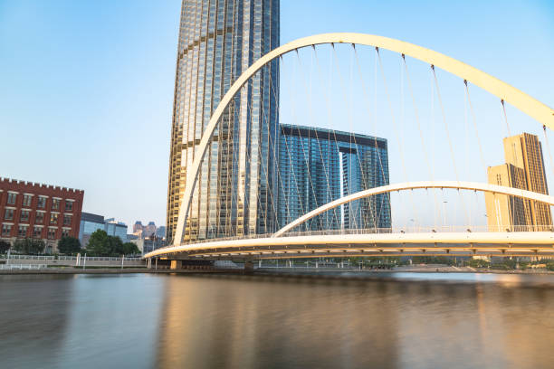 istock Tianjin city waterfront downtown skyline,China 866460116