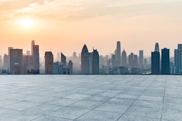 istock empty square front of tianjin city skyline 866463770