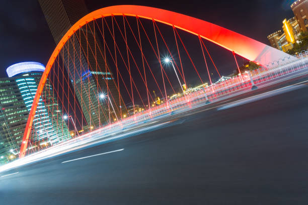 istock Tianjin Dagu bridge road landscape,night 866464536