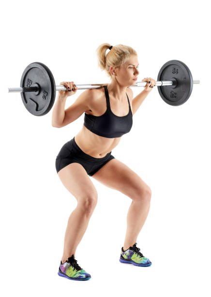 istock Fitness girl doing barbell squats 866468250