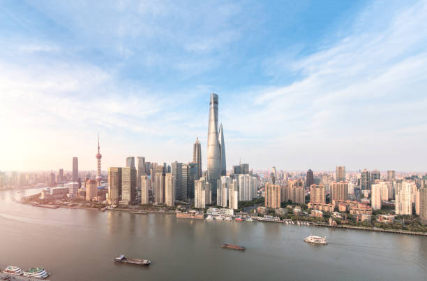 istock Shanghai skyline and cityscape at sunset 866468374