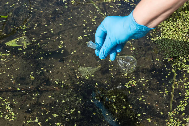 istock Samples of water from the river. Water intake. Water abstraction. Water diversion. 866470916