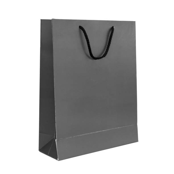 istock Black paper bag isolated on white background 866474430