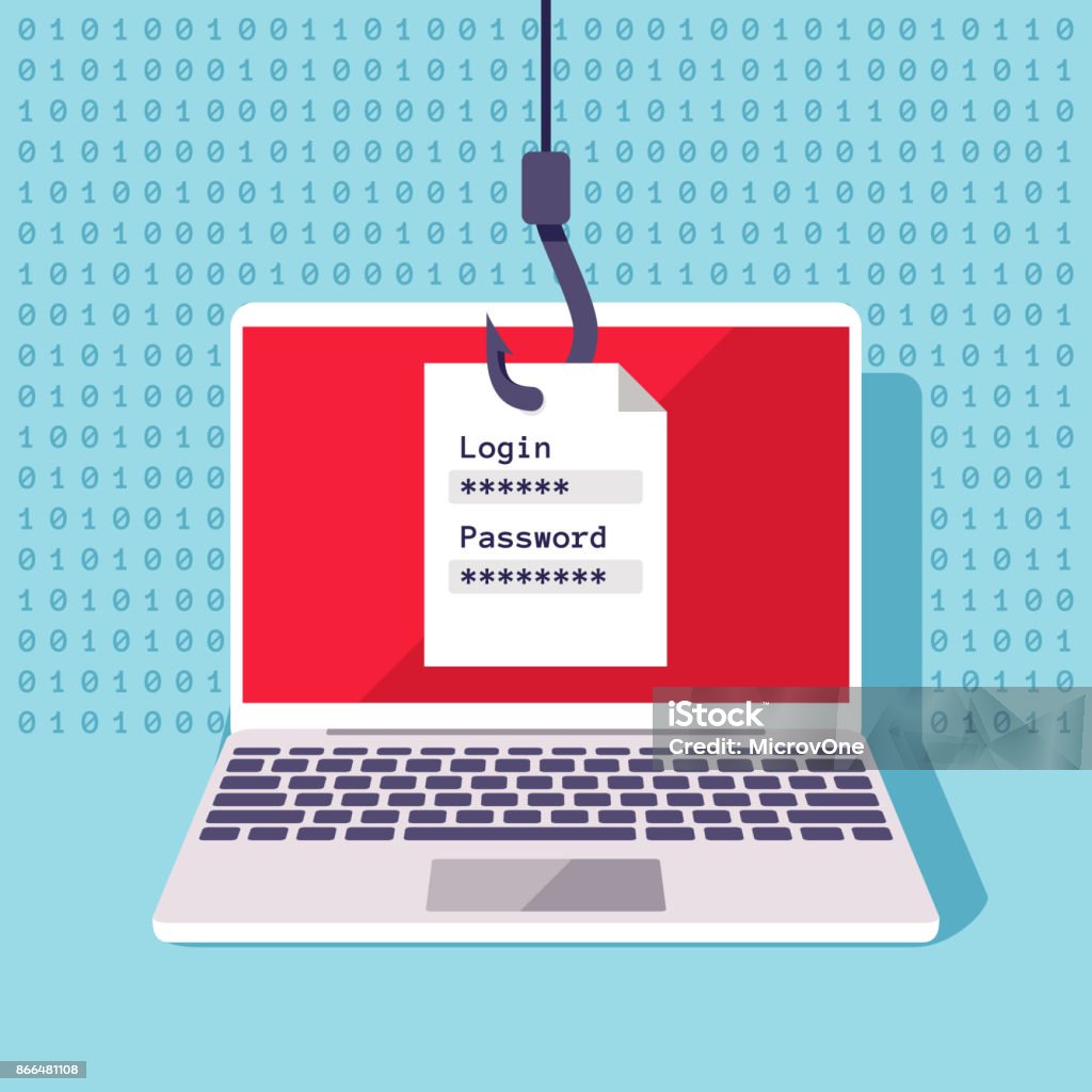 Password data phishing, hacker attack prevention vector concept Password data phishing, hacker attack prevention vector concept. Fraud with login and password illustration Phishing stock vector