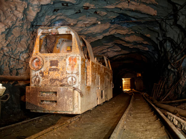 istock Old locomotive in gold mine 866481780